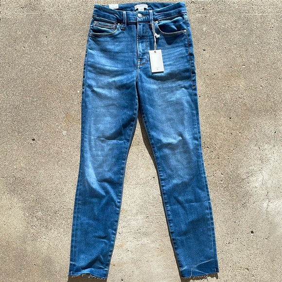 GOOD AMERICAN x Calik Denim Womens Always Fits Good Legs Crop Jeans Size 6-12 - Picture 4 of 12